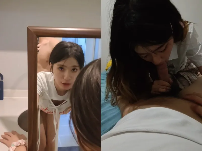 Chị tỷ thiên thần kiểu doggy trước gương siêu sướng